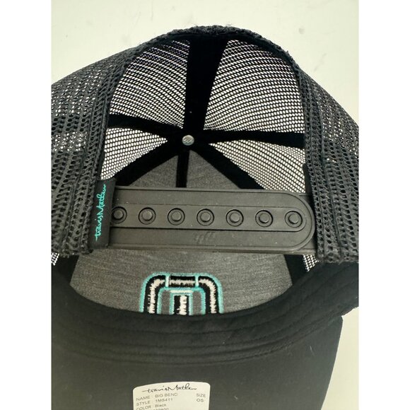 Travis Mathew Black Big Bend Pineapple Hat‎ Trucker Cap Snapback Mesh Golf New - Picture 5 of 6
